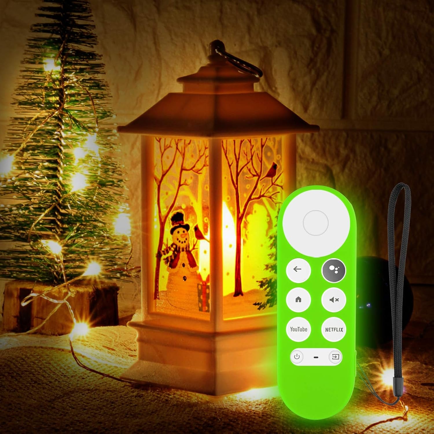 Glow Remote Cover Replacement for Chromecast with Google TV Control, Silicone Case (Lime Green)